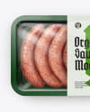 Plastic Tray With Sausages Mockup - Top View