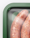 Plastic Tray With Sausages Mockup - Top View