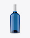 Blue Glass Bottle With White Wine Mockup