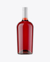 Clear Glass Bottle With Pink Wine Mockup