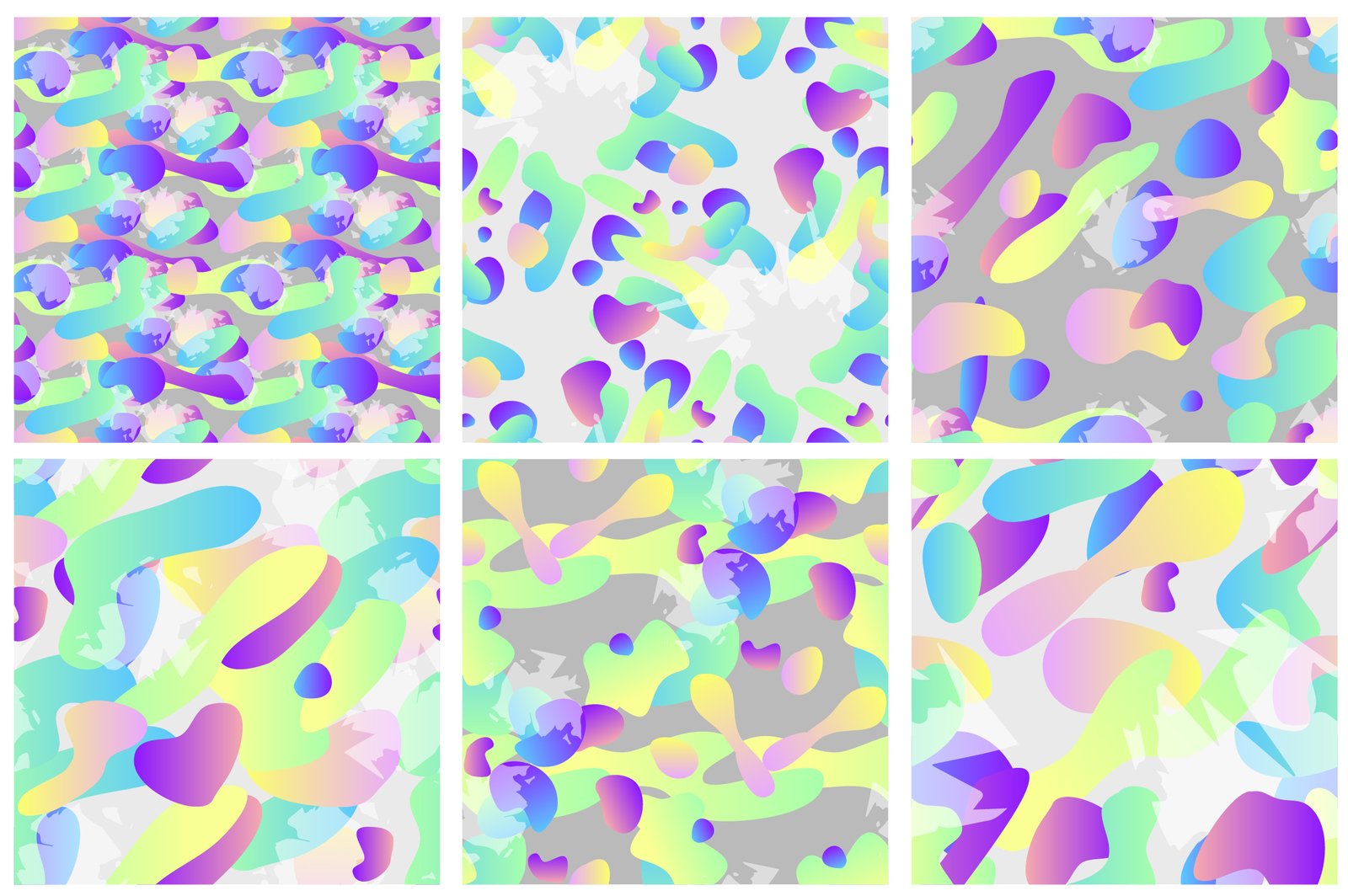 Vivid Fluid Shapes - Seamless Patterns