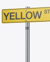 Glossy Street Sign Mockup - Half Side View