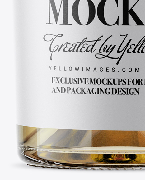 Clear Glass Bottle With White Wine Mockup