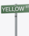 Matte Street Sign Mockup - Half Side View