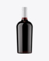 Clear Glass Bottle With Red Wine Mockup