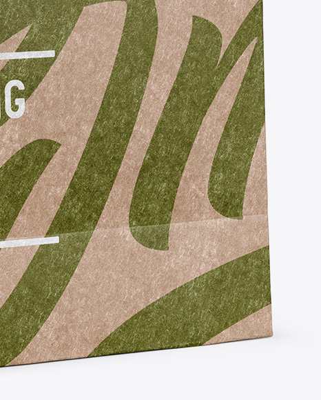 Kraft Paper Shopping Bag Mockup - Halfside View (Eye-Level Shot)