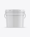 Glossy Plastic Bucket Mockup - Front View