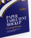 Glossy Paper Table Tent Mockup - Half Side View