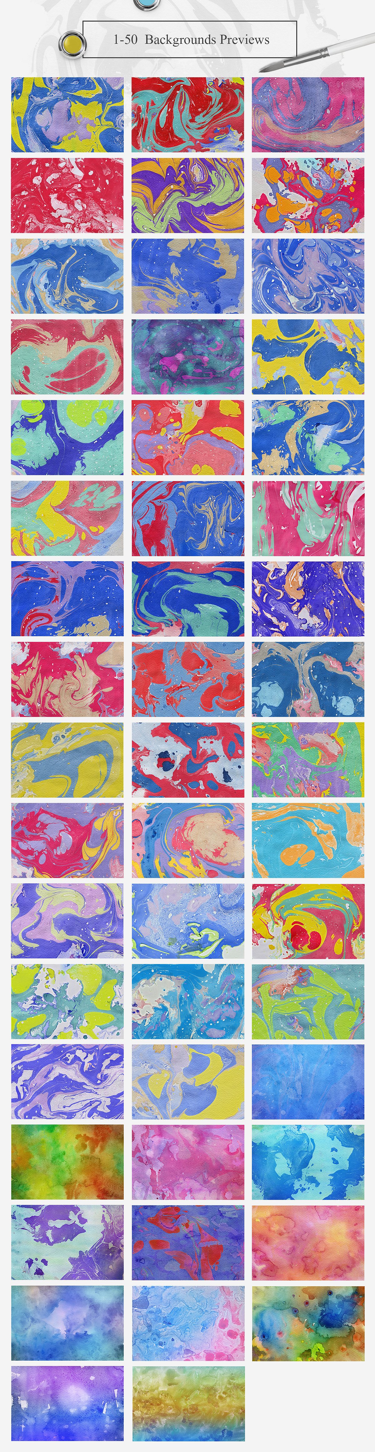Bright Marble&Watercolor Backgrounds Bright Marble&Watercolor Backgrounds