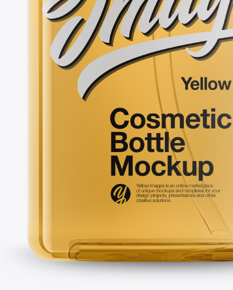 Cosmetic Bottle in Shrink Sleeve Mockup