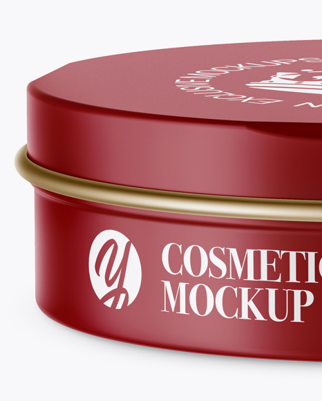 Matte Cosmetic Jar Mockup (High-Angle Shot)