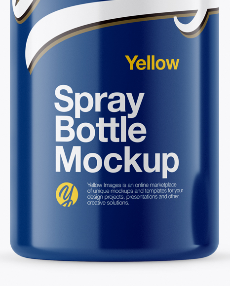 Opened Glossy Spray Bottle Mockup