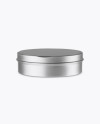 Matte Metallic Cosmetic Jar Mockup (High-Angle Shot)