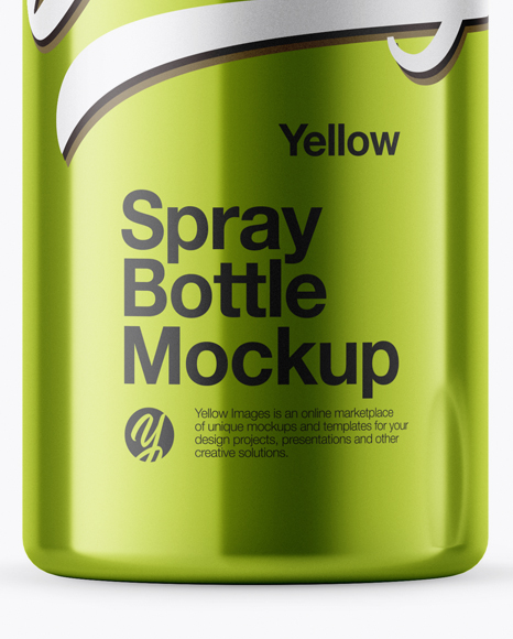 Opened Metallic Spray Bottle Mockup