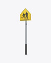 Glossy Traffic Sign Mockup - Half Side View