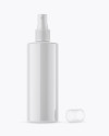 Opened Glossy Spray Bottle With Transparent Сap Mockup Opened Glossy Spray Bottle With Transparent Сap Mockup