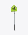 Matte Traffic Sign Mockup - Half Side View