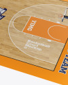 Basketball Court Mockup - Half Side View