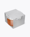 Clear Glass Sauce Jar in Kraft Paperboard Sleeve Mockup - Half Side View Clear Glass Sauce Jar in Kraft Paperboard Sleeve Mockup - Half Side View