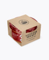 Clear Glass Sauce Jar in Kraft Paperboard Sleeve Mockup - Half Side View Clear Glass Sauce Jar in Kraft Paperboard Sleeve Mockup - Half Side View