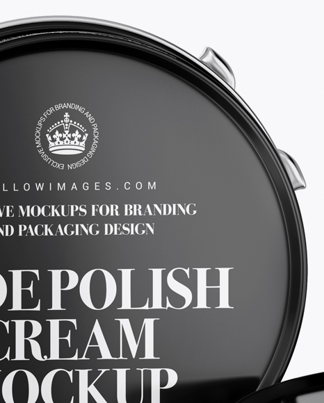 Glossy Shoe Polish Cream Jars Mockup