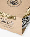 Clear Glass Sauce Jar in Kraft Paperboard Sleeve Mockup - Half Side View Clear Glass Sauce Jar in Kraft Paperboard Sleeve Mockup - Half Side View