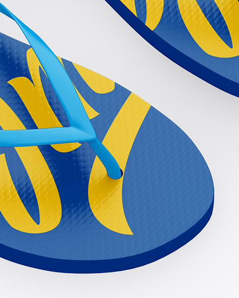 Flip Flops Mockup - Half Side View (High Angle Shot)