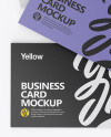 Three Textured Business Cards Mockup - Top View