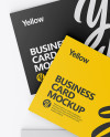 Three Business Cards Mockup - Top View