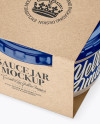 Clear Glass Cesar Sauce Jar in Kraft Paperboard Sleeve Mockup - Half Side View Clear Glass Cesar Sauce Jar in Kraft Paperboard Sleeve Mockup - Half Side View