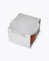 Clear Glass Sauce Jar in Kraft Paperboard Sleeve Mockup - Half Side View Clear Glass Sauce Jar in Kraft Paperboard Sleeve Mockup - Half Side View