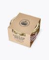 Clear Glass Sauce Jar in Kraft Paperboard Sleeve Mockup - Half Side View Clear Glass Sauce Jar in Kraft Paperboard Sleeve Mockup - Half Side View