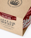 Clear Glass Sauce Jar in Kraft Paperboard Sleeve Mockup - Half Side View Clear Glass Sauce Jar in Kraft Paperboard Sleeve Mockup - Half Side View