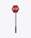 Glossy Traffic Sign Mockup - Half Side View