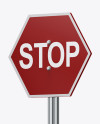 Glossy Traffic Sign Mockup - Half Side View