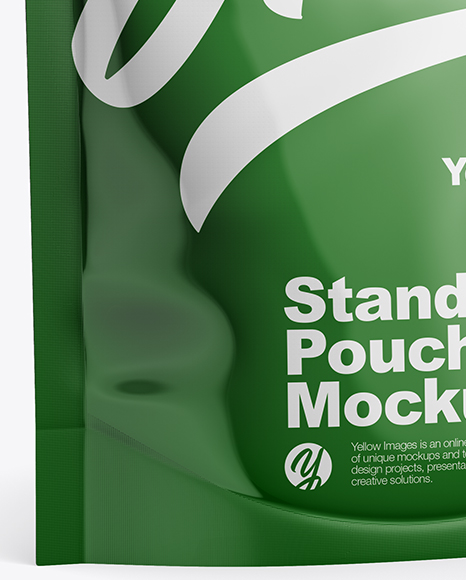 Glossy Stand-Up Pouch Mockup - Half Side View