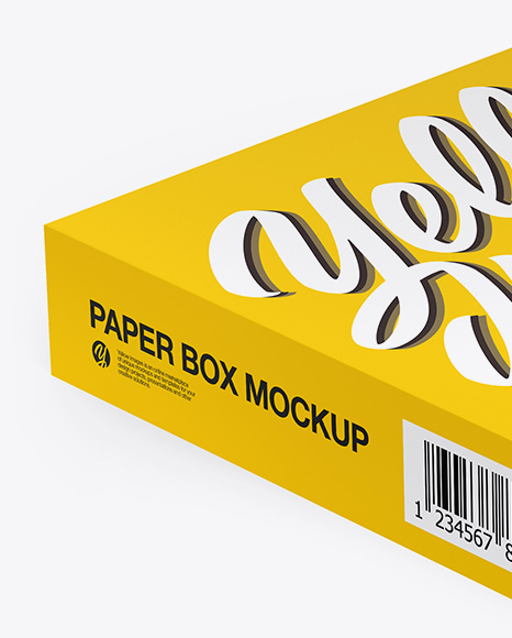 Matte Paper Slide Box Mockup - Half Side View