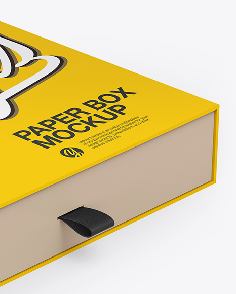 Matte Paper Slide Box Mockup - Half Side View