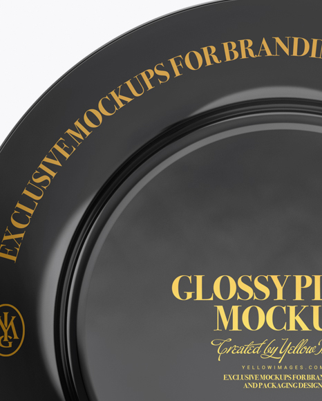 Glossy Plate With Holder Mockup