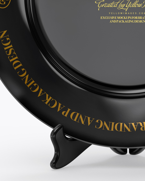 Glossy Plate With Holder Mockup