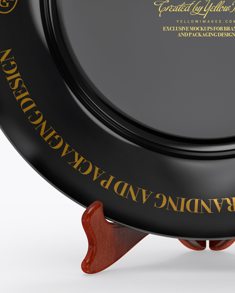Glossy Plate With Holder Mockup