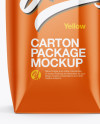 500ml Glossy Carton Pack Mockup - Front View