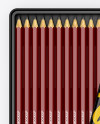 Glossy Opened Pencil's Tin Box Mockup - Top View