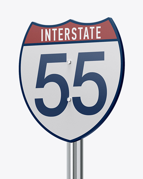 Matte Traffic Sign Mockup - Half Side View