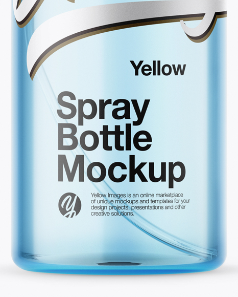 Blue Spray Bottle Mockup