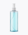 Clear Spray Bottle with Blue Liquid &amp; Transparent Сap Mockup