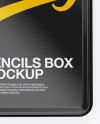 Glossy Closed Pencil's Tin Box Mockup - Top View