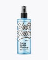 Blue Spray Bottle with Transparent Сap Mockup