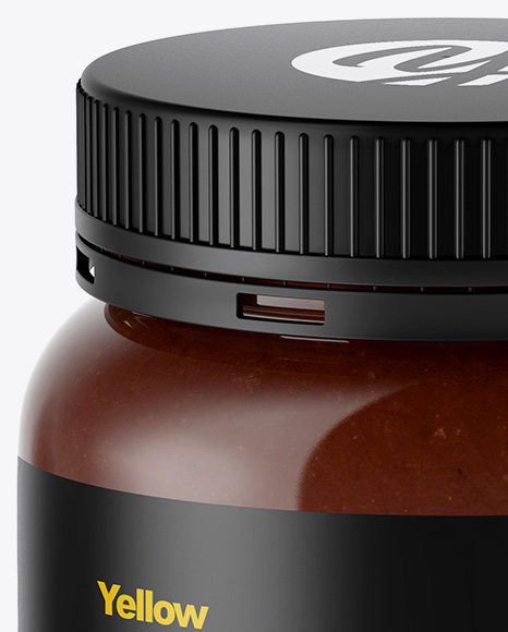 BBQ Sauce Jar Mockup (High-Angle Shot)