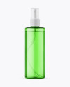 Green Spray Bottle with Transparent Сap Mockup